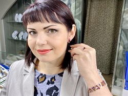 *Серьги Родолит Аметист Микс цв Красное арт. С120-1368М1-956 вес 3,97 г - фото 66164