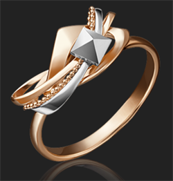 *Кольцо р.17,5 цв Красное, Белое арт. 01-5129-00-000-1111-04-731 (вес 2,2 г) - фото 6869