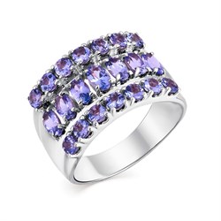 *Кольцо р.18,5 Танзанит цв Белое арт. 1-208190-00-31-053 (вес 8,11 г) - фото 71337