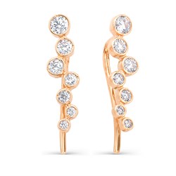 *Серьги Каффы Белый Фианит цв Красное арт. С132-2961-130 вес 1,98 г - фото 74109