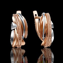 *Серьги цв Красное, Белое арт. 02-4135-00-000-1111-48-781 (вес 3,94 г) - фото 7561