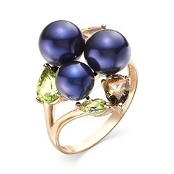 *Кольцо р.19 Черный Жемчуг д.6-7 цв Красное арт. К140-2875М32-501 Вес 3,95 г - фото 75976