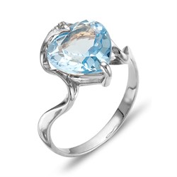 *Кольцо р.17,5 Голубой Топаз цв Белое арт. К220-815Т-273 вес 2,98 г - фото 75983