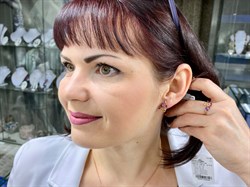 *Серьги Цаворит Аметист Микс цв Красное арт. С120-3447М8-567 вес 2,81 г - фото 76257