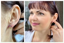 *Серьги Цаворит Аметист Микс цв Красное арт. С120-3447М8-567 вес 2,81 г - фото 76262