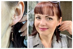 *Серьги Гранат Пироп цв Красное арт. С124-4599Гр-465 вес 3,62 г - фото 76276