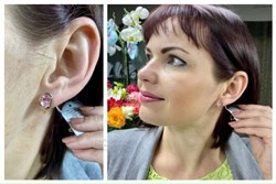 *Серьги Розовый Топаз цв Красное арт. 2330239-124 вес 3,76 г - фото 77613