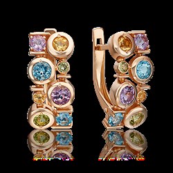 *Серьги цв Красное арт. 02-4671-00-730-1110-57-463 (вес 5,58 г) - фото 78566