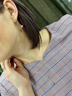 *Колье р.45-50 Шары цв Белое арт. 07-0001-00-000-1120-42-119 вес 2,86 г - фото 79767