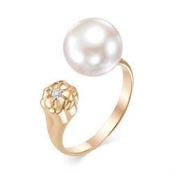 *Кольцо р.17,5 д.10 Бриллиант Белый Жемчуг цв Красное арт. 12529-110-602, вес 3,53 г - фото 80152 *Кольцо р.17,5 д.10 Бриллиант Белый Жемчуг цв Красное арт. 12529-110-602, вес 3,53 г - фото 80152