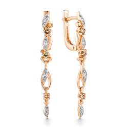 *Серьги  Бриллиант Коньячный Микс цв Красное арт. 23203-117-419 (вес 3,58 г) - фото 80166 *Серьги  Бриллиант Коньячный Микс цв Красное арт. 23203-117-419 (вес 3,58 г) - фото 80166