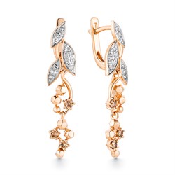 *Серьги  Бриллиант Коньячный Микс цв Красное арт. 23204-117-703 (вес 4,73 г) - фото 80171 *Серьги  Бриллиант Коньячный Микс цв Красное арт. 23204-117-703 (вес 4,73 г) - фото 80171