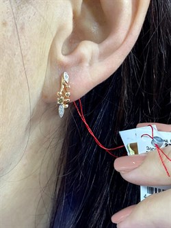 *Серьги Коньячный Бр цв Красное арт. 23340-117-119 вес 2,79 г - фото 80598 *Серьги Коньячный Бр цв Красное арт. 23340-117-119 вес 2,79 г - фото 80598