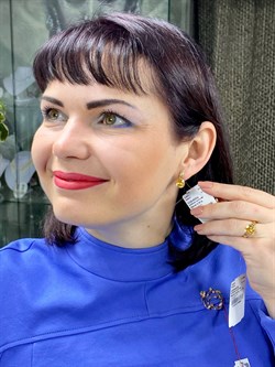 *Серьги Цитрин цв Лимонное арт С320-6022Ц-904 вес 4,19 г - фото 80624