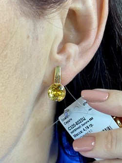 *Серьги Цитрин цв Лимонное арт С320-6022Ц-904 вес 4,19 г - фото 80625