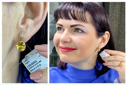 *Серьги Цитрин цв Лимонное арт С320-6022Ц-904 вес 4,19 г - фото 80626