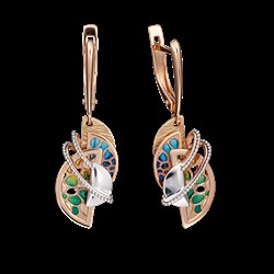 *Серьги Эмаль цв Лимонное, Красное, Белое рт. 02-4185-00-000-1140-48-554 (вес 3,98 г) - фото 8092