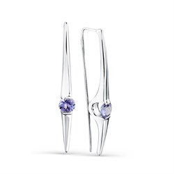 *Серьги Петли Танзанит цв Белое арт. 2-208289-00-31-895 (вес 3 г) - фото 82653