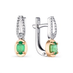 *Серьги Изумруд цв Белое, цв Красное арт. 23545-201-949 (вес 2,72 г) - фото 83677 *Серьги Изумруд цв Белое, цв Красное арт. 23545-201-949 (вес 2,72 г) - фото 83677