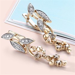 *Серьги  Бриллиант Коньячный Микс цв Красное арт. 23204-117-703 (вес 4,73 г) - фото 83842 *Серьги  Бриллиант Коньячный Микс цв Красное арт. 23204-117-703 (вес 4,73 г) - фото 83842