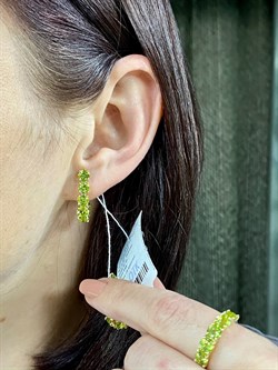*Серьги Хризолит цв Лимонное арт. 2550309ж-263 вес 5,01 г - фото 86197