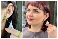 *Серьги Хризолит цв Лимонное арт. 2550309ж-263 вес 5,01 г - фото 86198