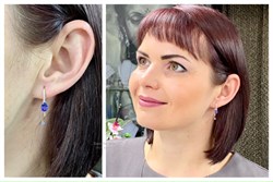 *Серьги Петли Танзанит цв Красное арт. 02-0001-00-718-1110-57-480 (вес 2,34 г) - фото 86468