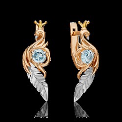 *Серьги Топаз цв Красное и Белое арт. 02-4689-00-201-1111-76-077 (вес 2,79 г) - фото 86841