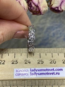 *Кольцо р.16,5 Триглав цв Белое арт. 1000058-459 (вес 2,39 г) - фото 87222