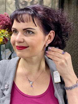 *Серьги Танзанит цв Белое арт. 2-107-368-31-791 (вес 5,4 г) - фото 88003