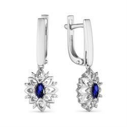 *Серьги Сапфир цв Белое арт. 23462-202-289 (вес 3,7 г) - фото 89452 *Серьги Сапфир цв Белое арт. 23462-202-289 (вес 3,7 г) - фото 89452