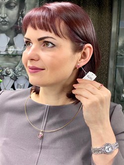 *Серьги Розовый Топаз цв Лимонное арт. 20330411-390 вес 3,23 г - фото 90685 *Серьги Розовый Топаз цв Лимонное арт. 20330411-390 вес 3,23 г - фото 90685