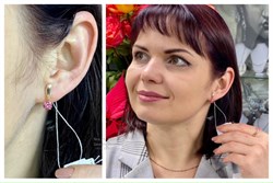 *Серьги Розовый Топаз цв Лимонное арт. 20330097-365 вес 2,76 г - фото 90737 *Серьги Розовый Топаз цв Лимонное арт. 20330097-365 вес 2,76 г - фото 90737