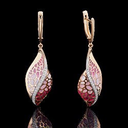 *Серьги Фианит, Эмаль цв Красное арт. 02-3842-00-401-1110-48-420 (вес 4,75 г) - фото 9251 *Серьги Фианит, Эмаль цв Красное арт. 02-3842-00-401-1110-48-420 (вес 4,75 г) - фото 9251