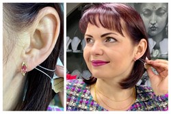 *Серьги Розовый Топаз цв Лимонное арт. 20330411-390 вес 3,23 г - фото 93464 *Серьги Розовый Топаз цв Лимонное арт. 20330411-390 вес 3,23 г - фото 93464