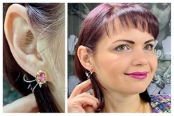 *Серьги Розовый Топаз цв Лимонное арт. 20330239-369 вес 3,6 г - фото 93478 *Серьги Розовый Топаз цв Лимонное арт. 20330239-369 вес 3,6 г - фото 93478