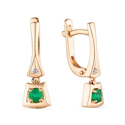 *Серьги Изумруд цв Красное арт. 23541-101-542 (вес 3,09 г) - фото 94424