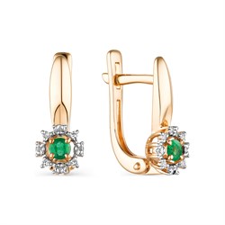 *Серьги Изумруд цв Красное арт. 23624-101-407 (вес 2,46 г) - фото 94804