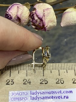 *Серьги Аквамарин цв Лимонное арт. 653с-594 вес 2,97 г - фото 95145