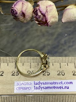 *Кольцо р.16,25 Аквамарин цв Лимонное арт. 653к-600 вес 2,14 г - фото 95161