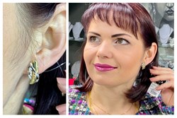 *Серьги Белый Бр цв Лимонное и цв Белое 2-508139-00-00-379 4,51 г - фото 96895