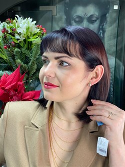 *Серьги Аквамарин цв Лимонное арт. 653с-594 вес 2,97 г - фото 96954