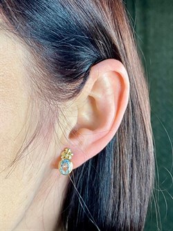 *Серьги Аквамарин цв Лимонное арт. 653с-594 вес 2,97 г - фото 96955