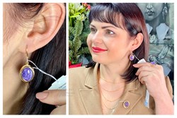 *Серьги Петли Чароит цв Красное арт. 2790962-121-214 вес 8,58 г - фото 97011 *Серьги Петли Чароит цв Красное арт. 2790962-121-214 вес 8,58 г - фото 97011