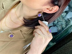 *Серьги Петли Чароит цв Красное арт. 2790962-121-214 вес 8,58 г - фото 97012 *Серьги Петли Чароит цв Красное арт. 2790962-121-214 вес 8,58 г - фото 97012