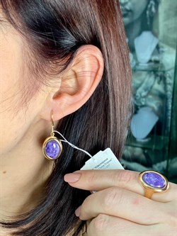 *Серьги Петли Чароит цв Красное арт. 2790962-121-214 вес 8,58 г - фото 97013 *Серьги Петли Чароит цв Красное арт. 2790962-121-214 вес 8,58 г - фото 97013