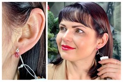 *Серьги Розовый Топаз цв Красное арт. 20331434-700 вес 2,55 г - фото 97027 *Серьги Розовый Топаз цв Красное арт. 20331434-700 вес 2,55 г - фото 97027