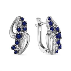 *Серьги Сапфир цв Белое арт. 23639-202-117 (вес 4,36 г) - фото 98097