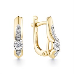 *Серьги Белый Бр цв Лимонное арт. 23319-300-718 (вес 2,59 г) - фото 98110