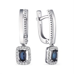 *Серьги Сапфир цв Белое арт. 23586-202-293 (вес 3,11 г) - фото 98141